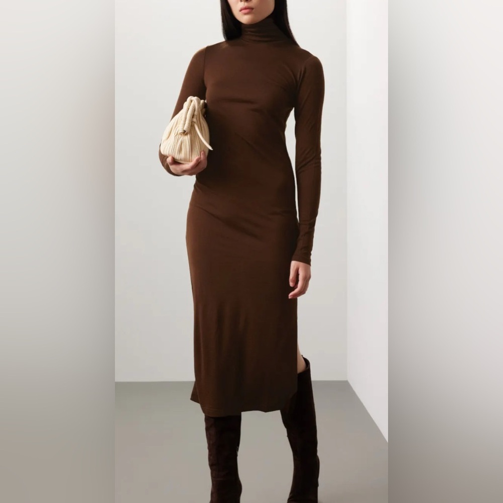 Ralph Lauren Brown Long Sleeve Sweater Dress